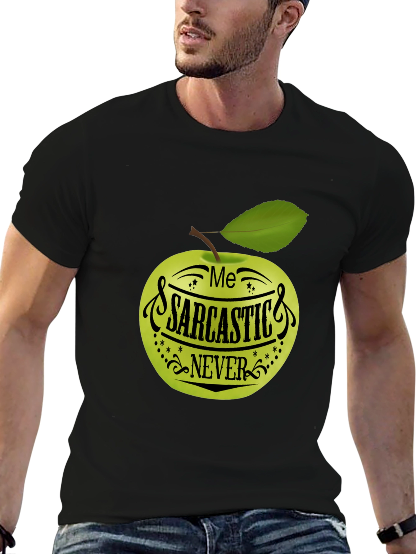 Sarcastic Never Apple Graphic T-Shirt