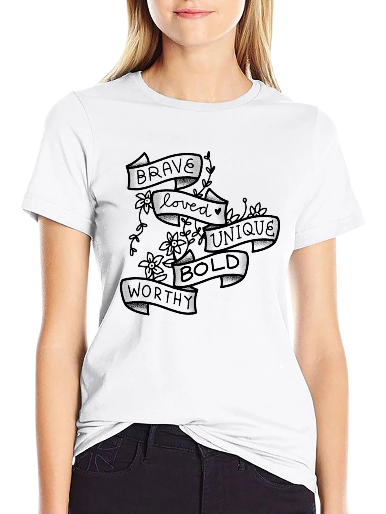 Brave Loved Unique Bold Worthy Graphic T-Shirt