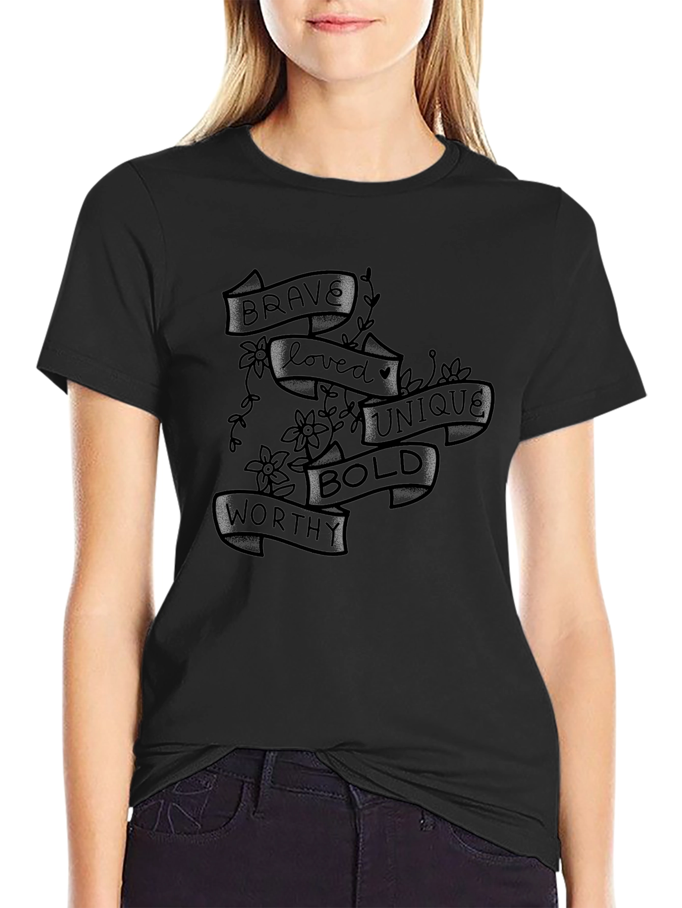 Brave Loved Unique Bold Worthy Graphic T-Shirt