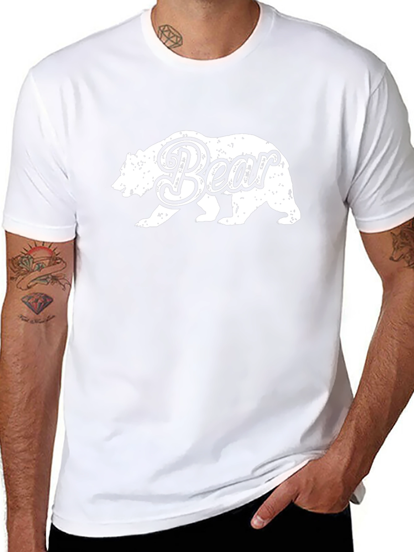 Bear Graphic T-Shirt - Distressed Design