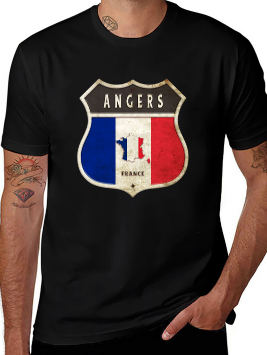 Angers France Flag Shield Graphic Tee