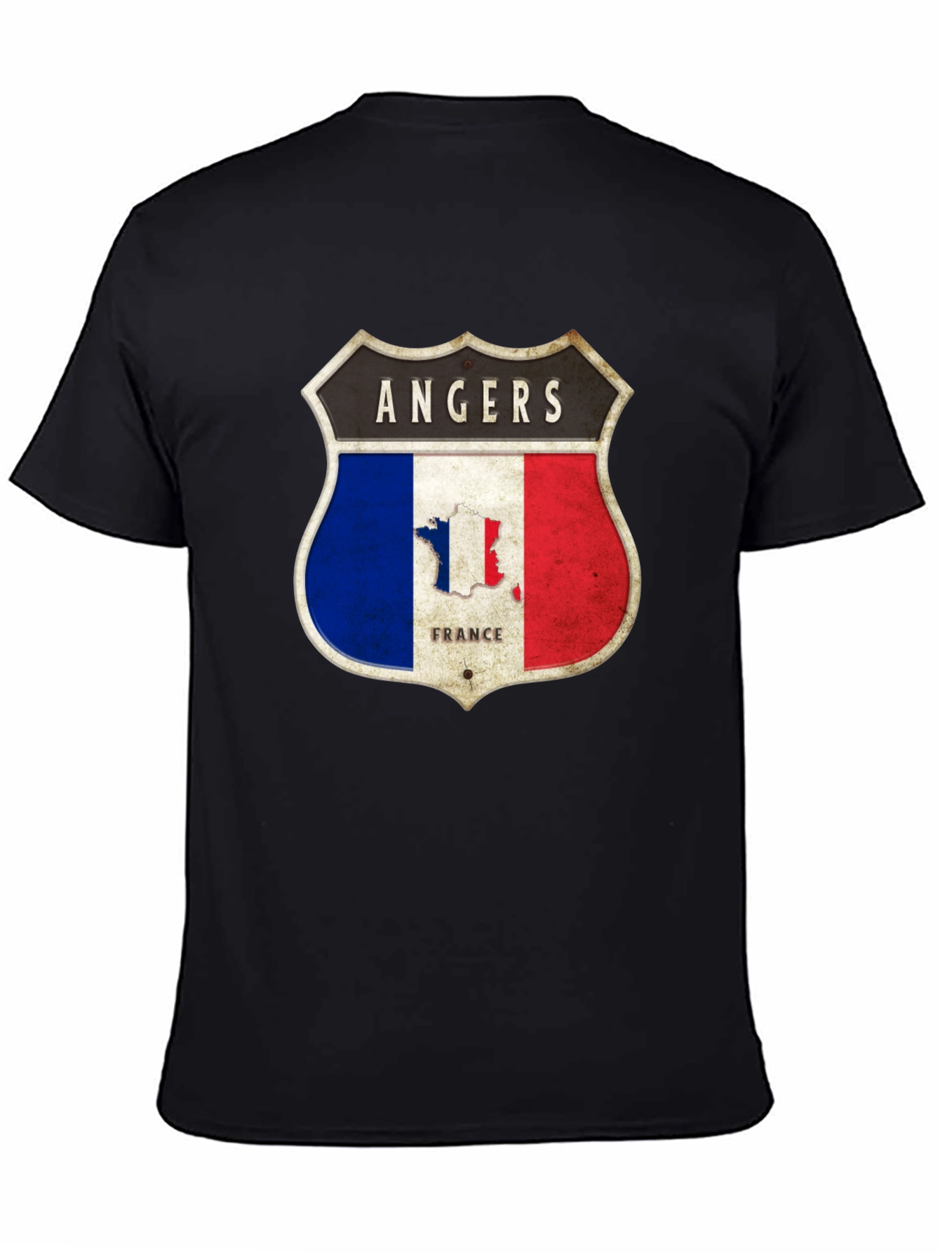 Angers France Flag Shield Graphic Tee