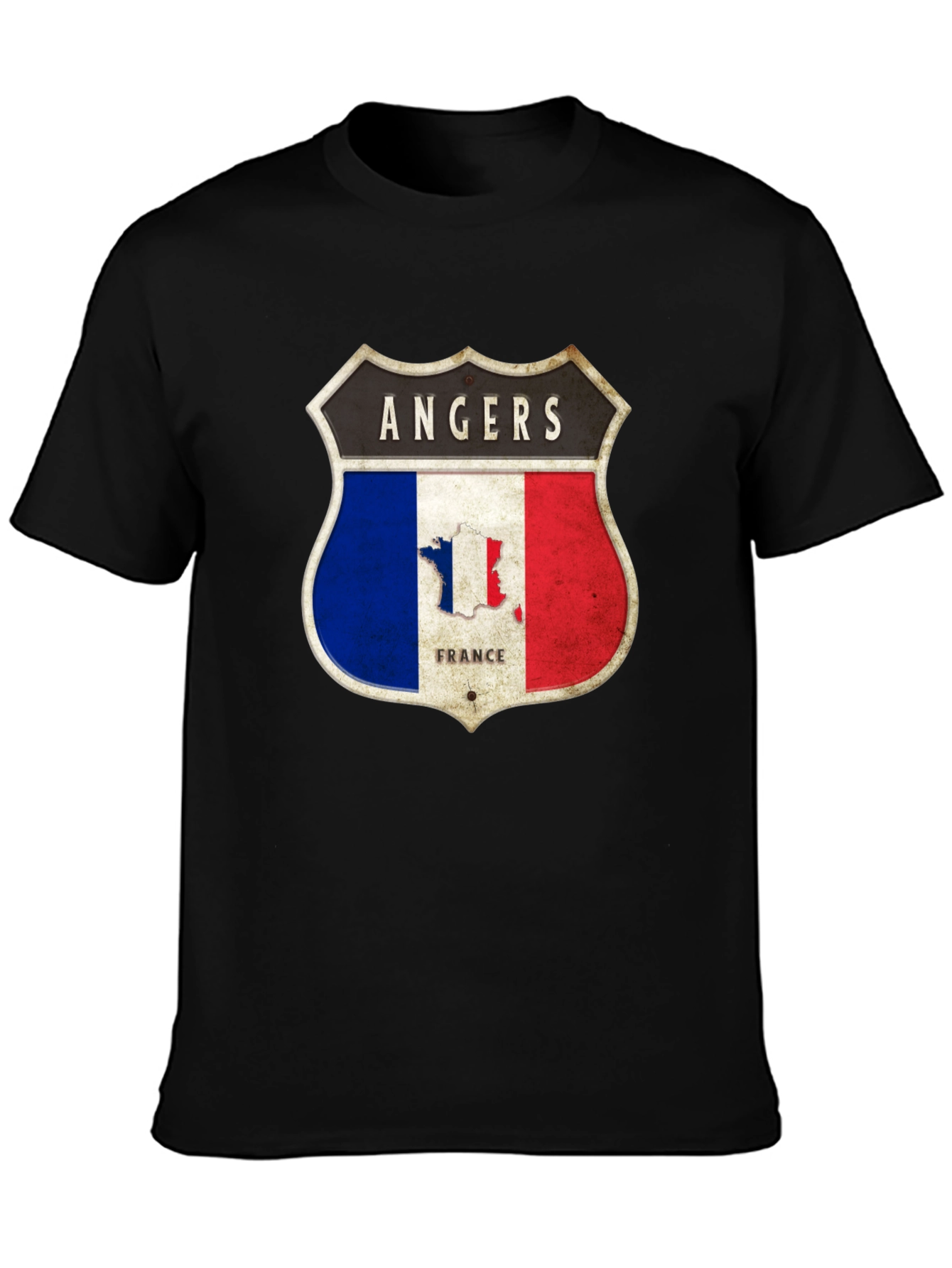 Angers France Flag Shield Graphic Tee