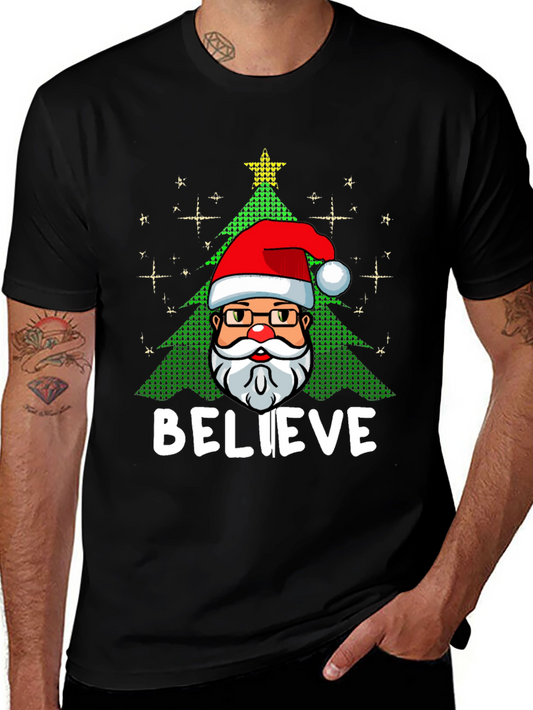 Believe Santa Christmas Graphic Tee