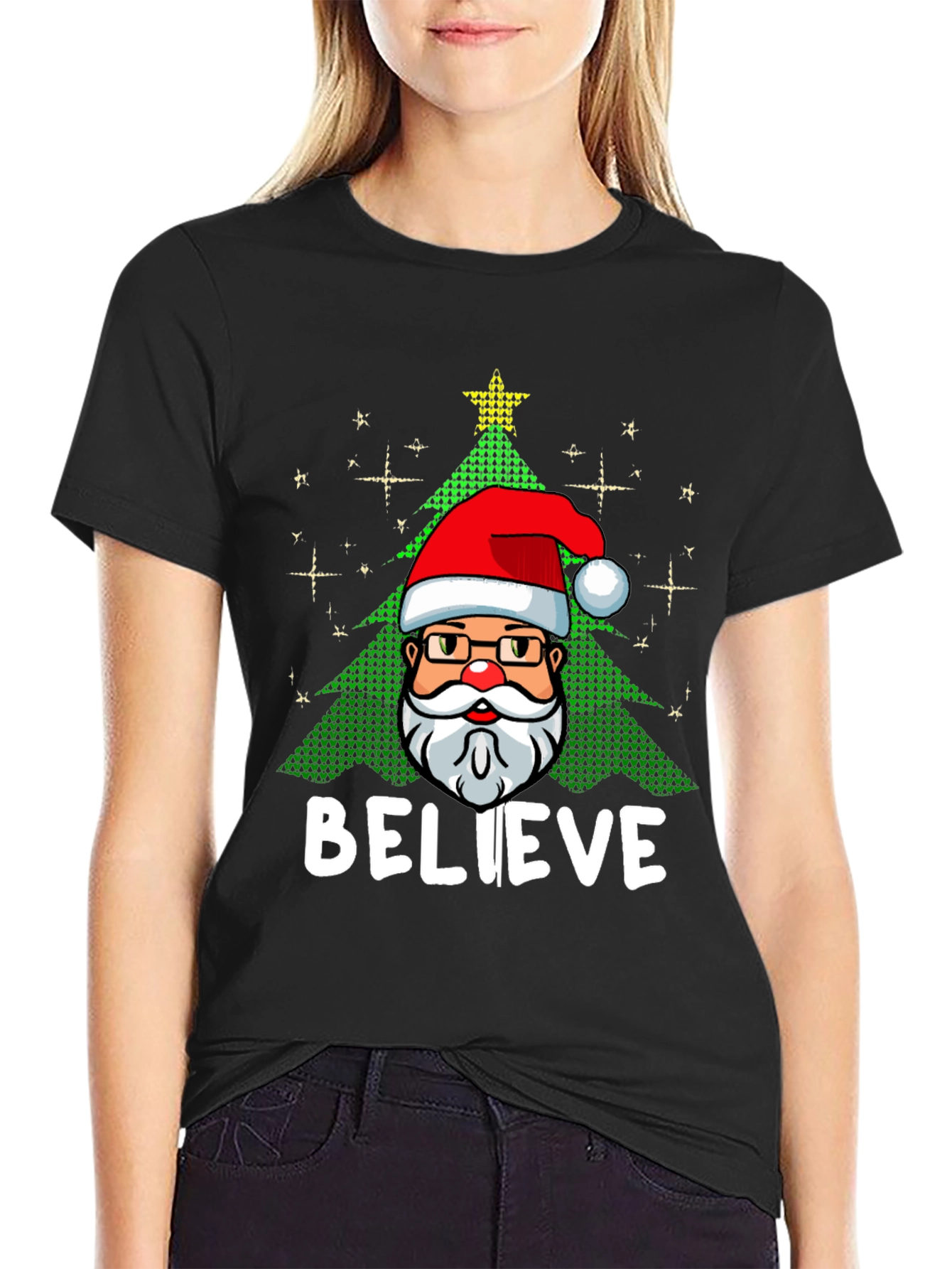 Believe Santa Christmas Graphic Tee