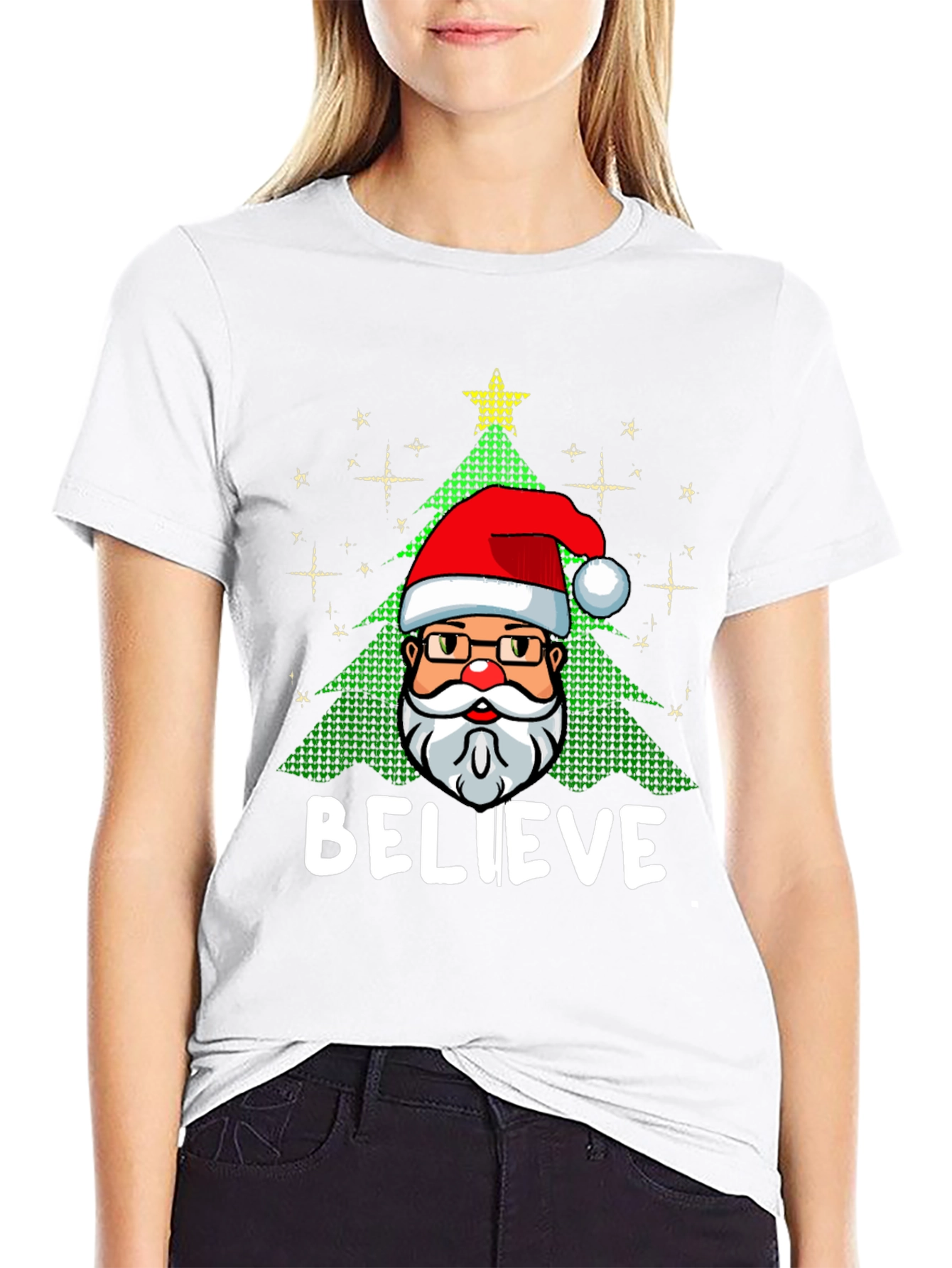Believe Santa Christmas Graphic Tee