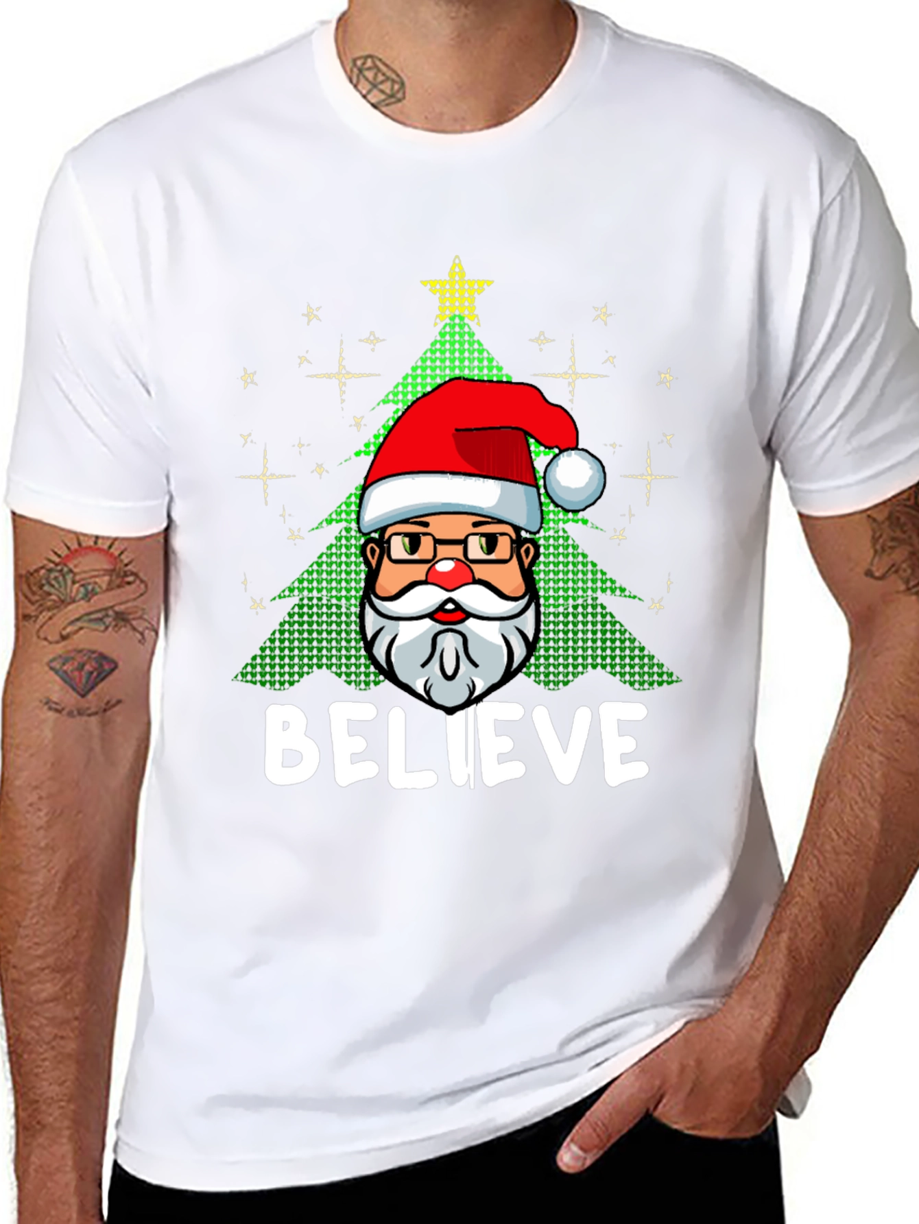 Believe Santa Christmas Graphic Tee