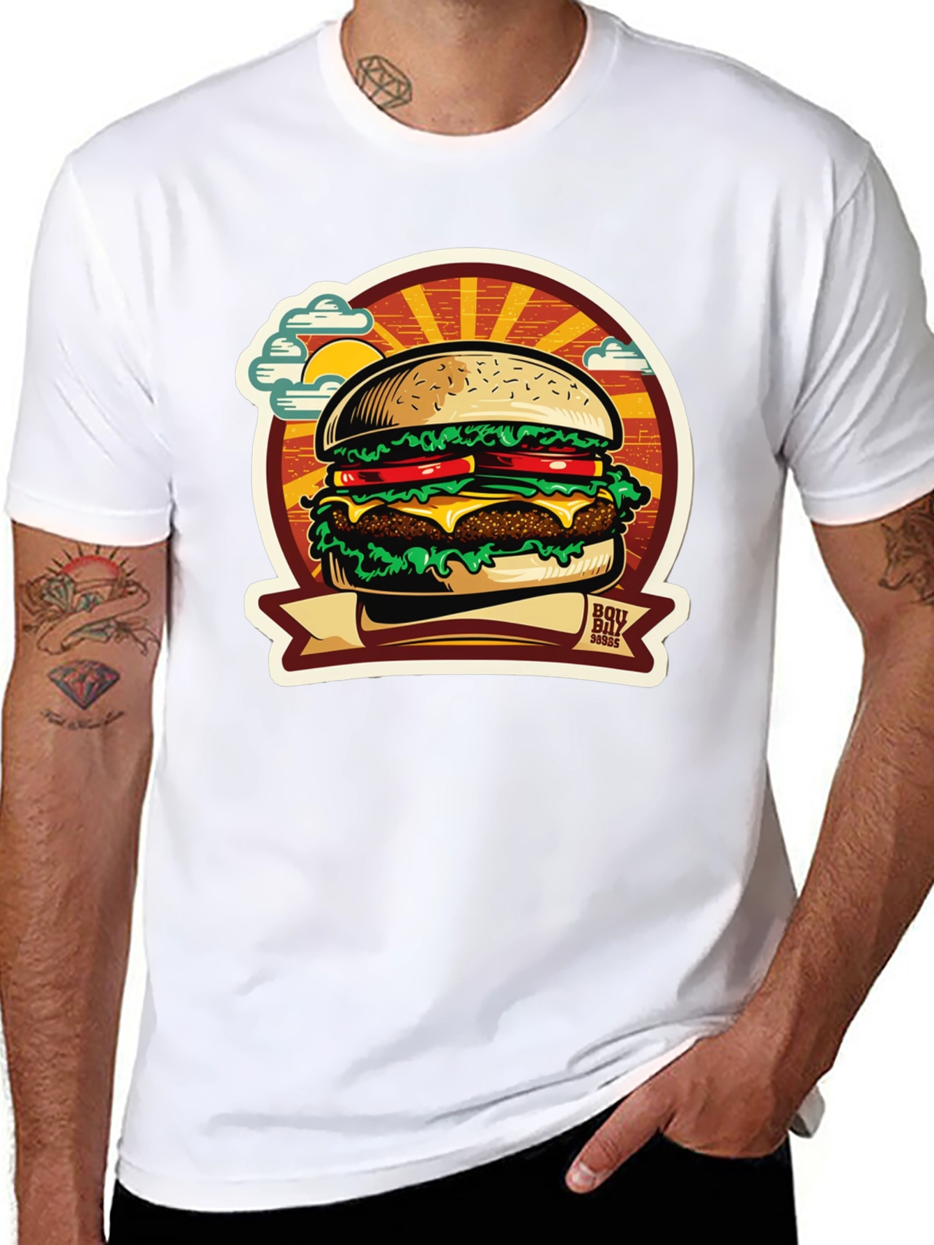 Burger Graphic T-Shirt: BBQ Style