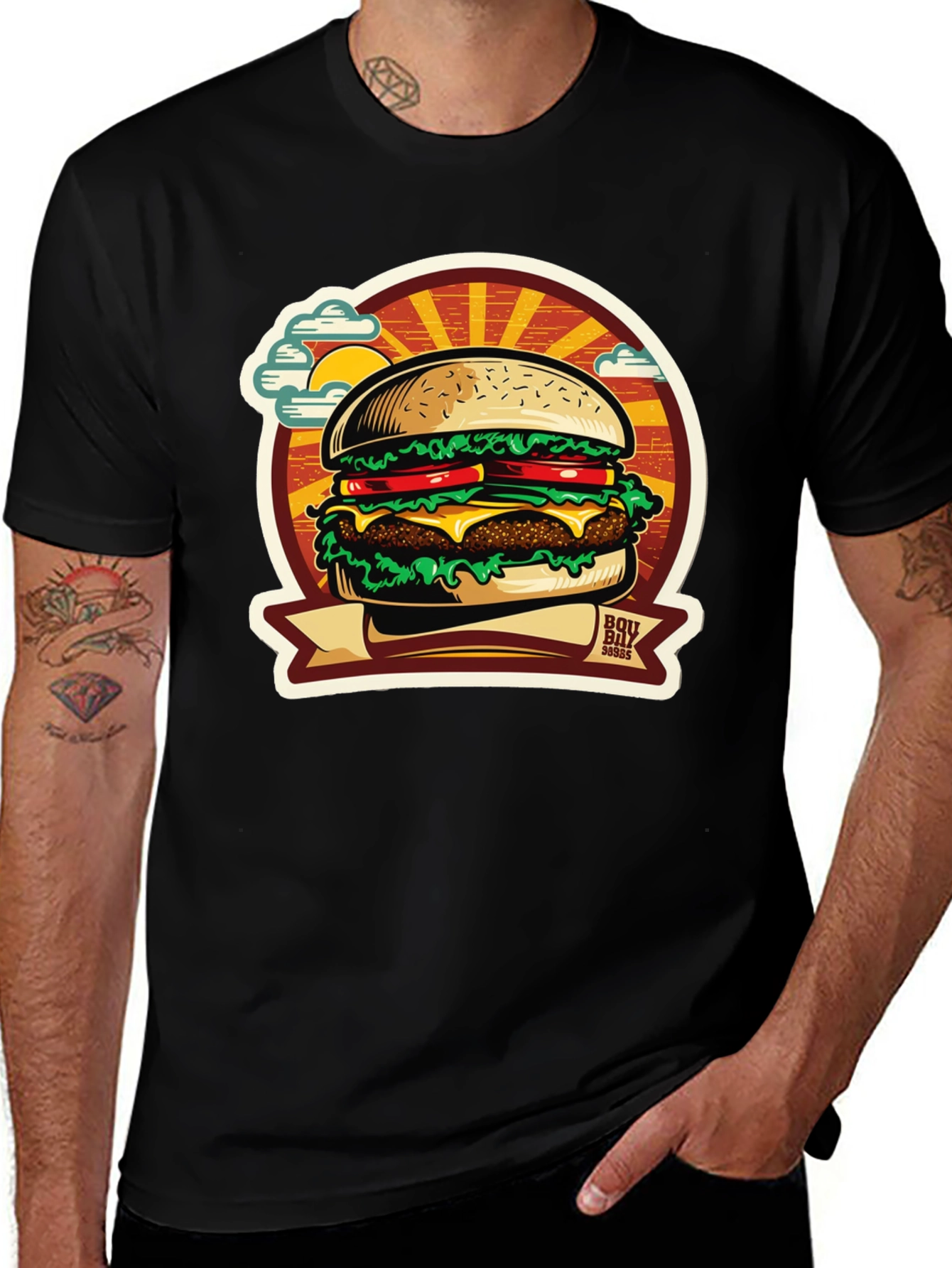 Burger Graphic T-Shirt: BBQ Style