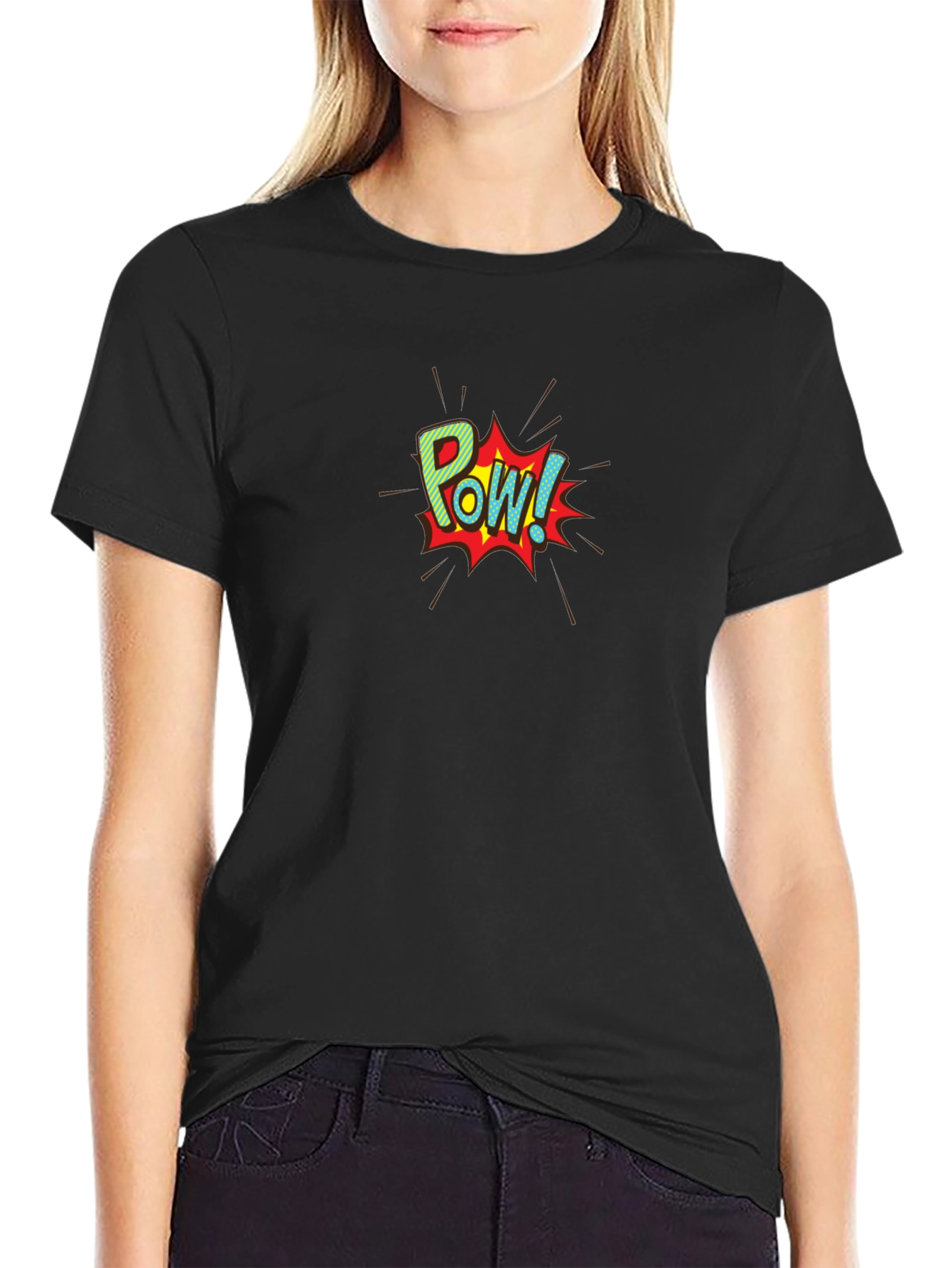 Comic Book POW! Graphic Black T-Shirt