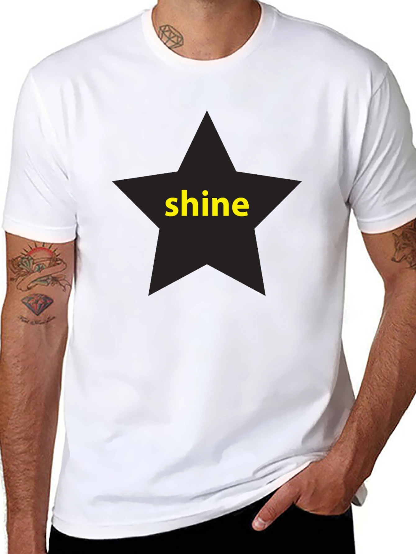 Black Shine Star Graphic T-Shirt