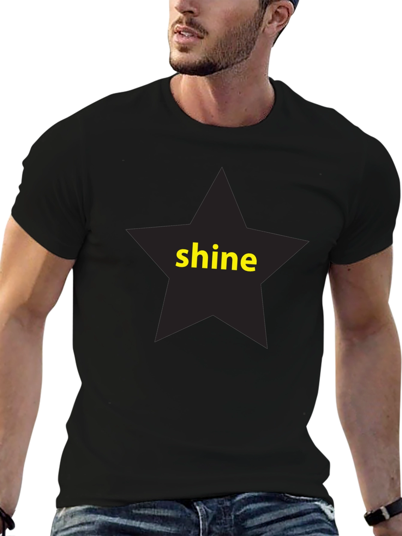 Black Shine Star Graphic T-Shirt