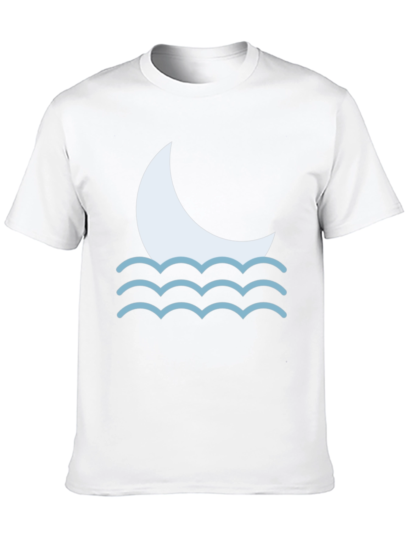 Moon Wave Graphic Tee - Black Cotton T-Shirt