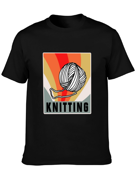 Knitting Retro Graphic T-Shirt - Yarn Lovers Tee