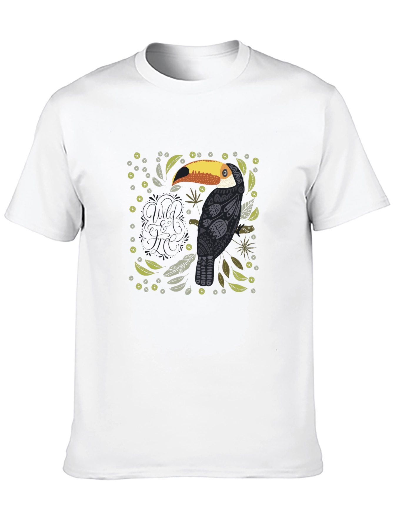 Stylish Toucan Graphic Black T-Shirt