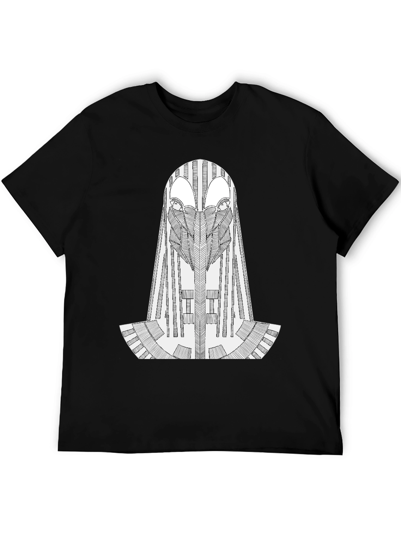 Abstract Geometric Graphic Black T-Shirt