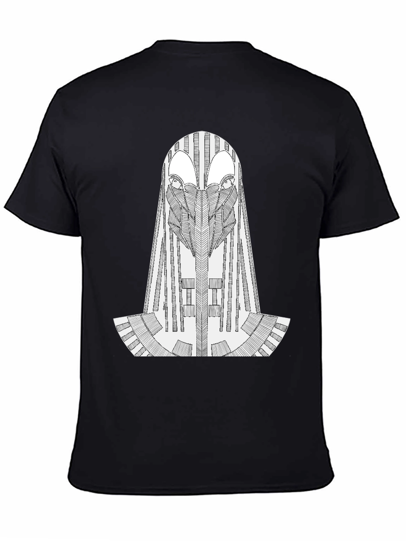 Abstract Geometric Graphic Black T-Shirt
