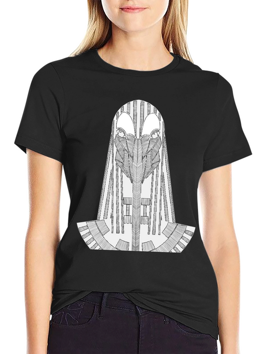 Abstract Geometric Graphic Black T-Shirt