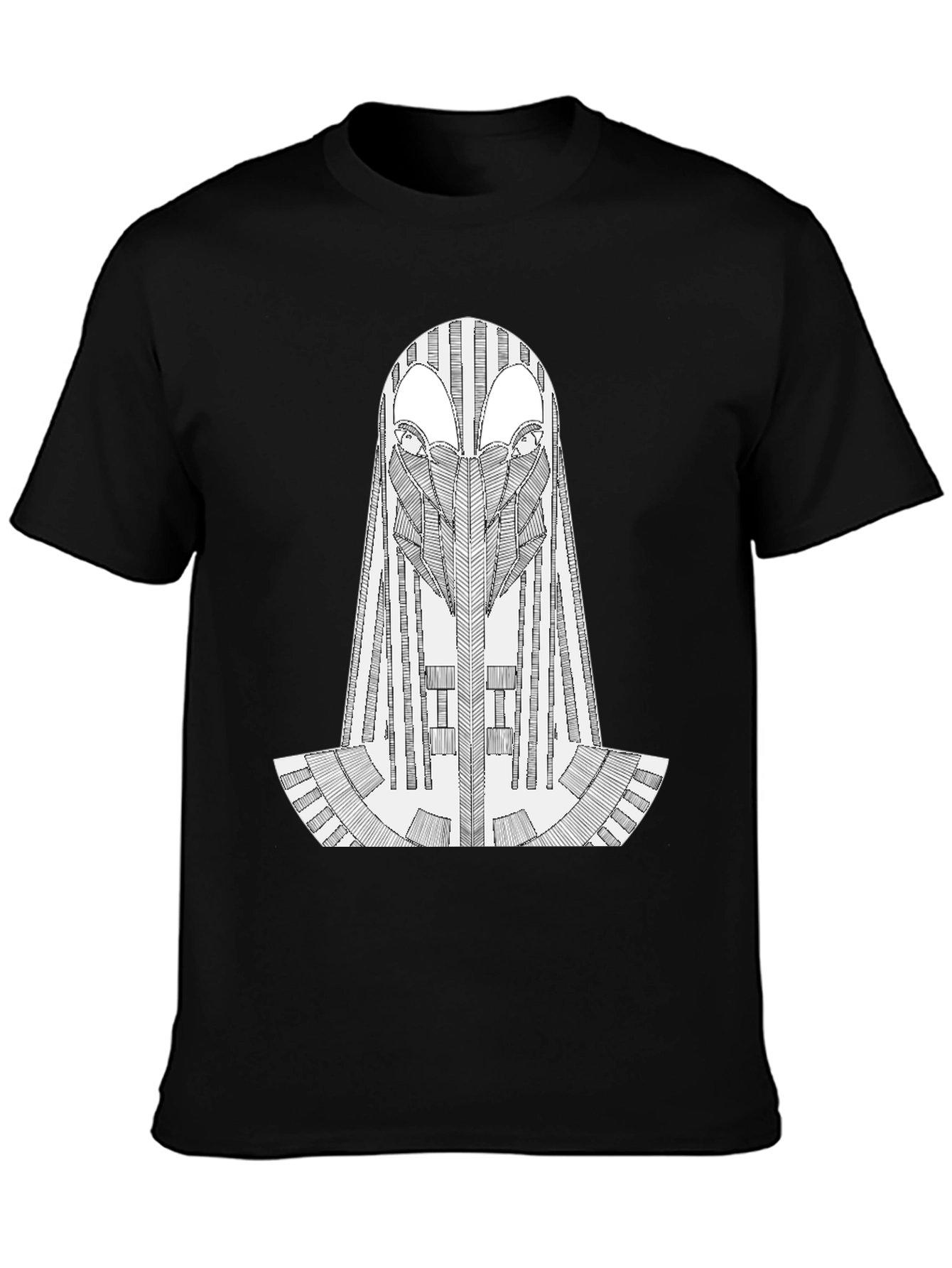 Abstract Geometric Graphic Black T-Shirt