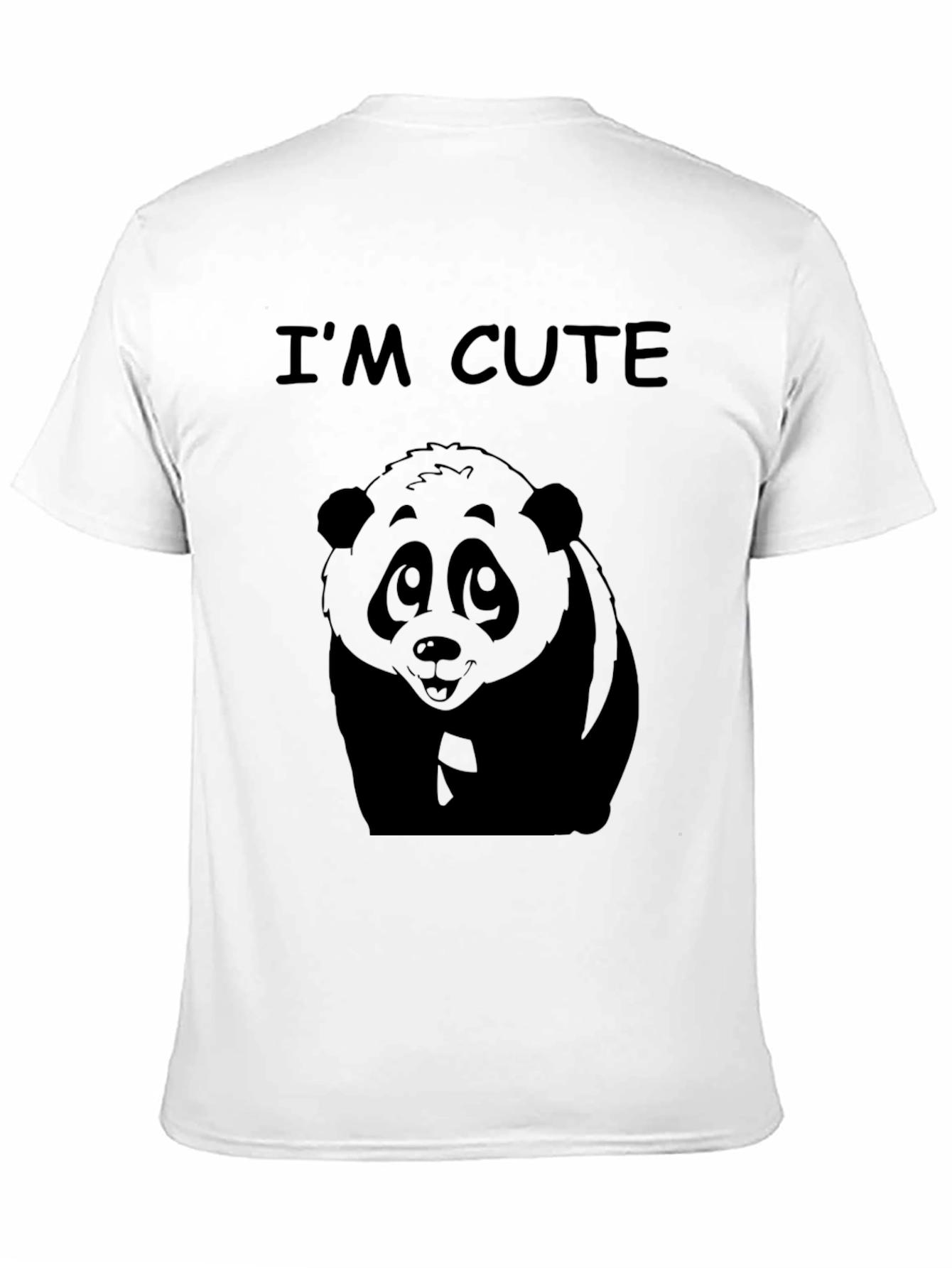 Cute Panda Graphic Tee - Im Cute Black T-Shirt