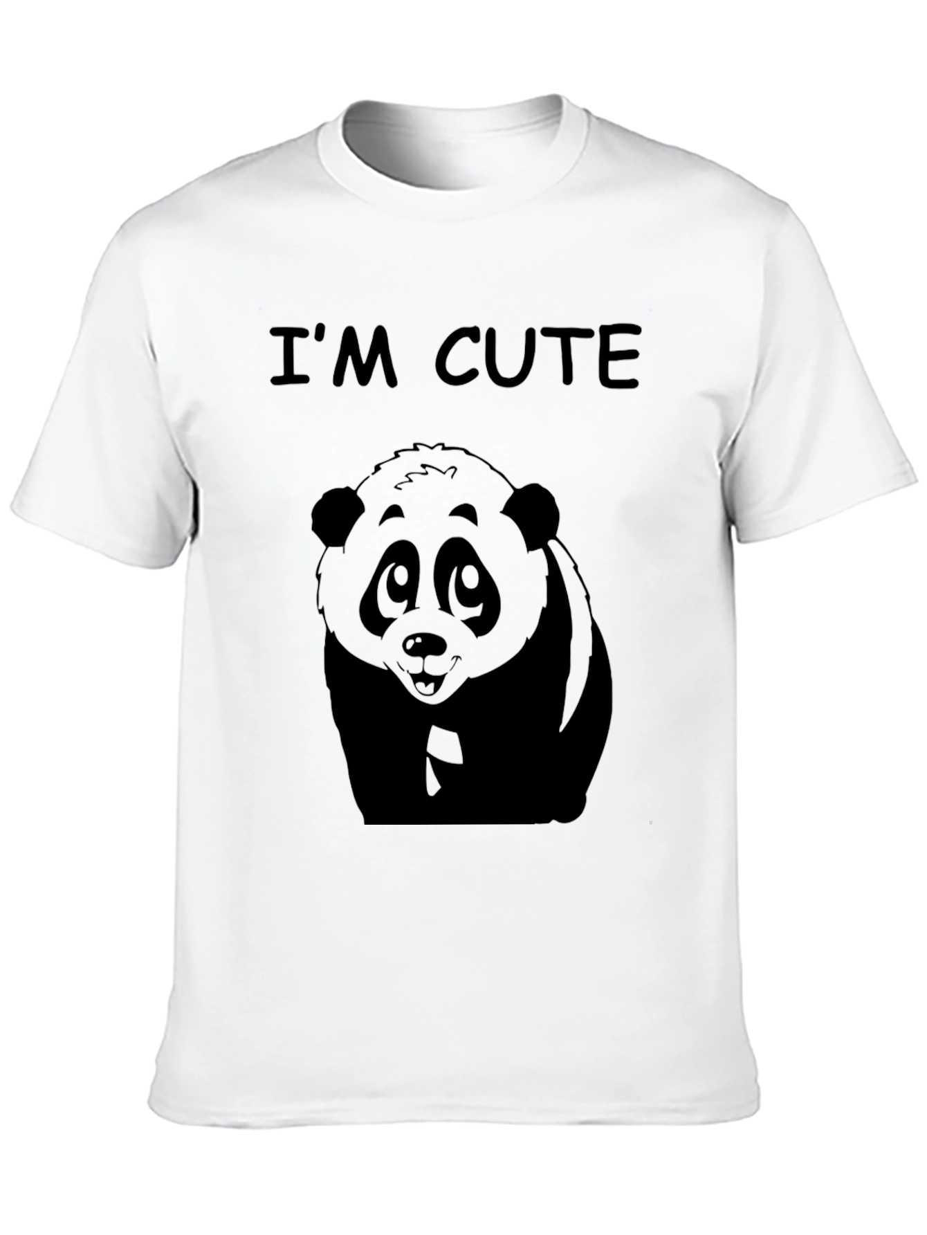 Cute Panda Graphic Tee - Im Cute Black T-Shirt