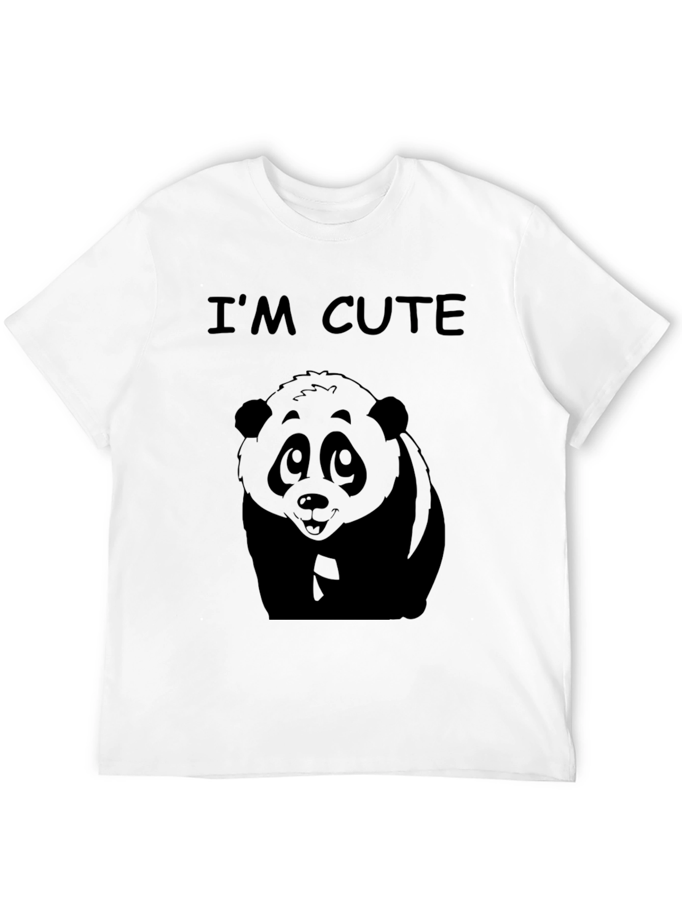 Cute Panda Graphic Tee - Im Cute Black T-Shirt