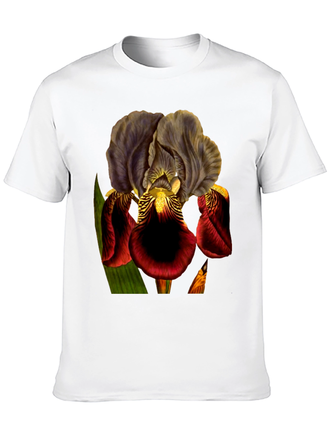 Floral Iris Graphic Black T-Shirt