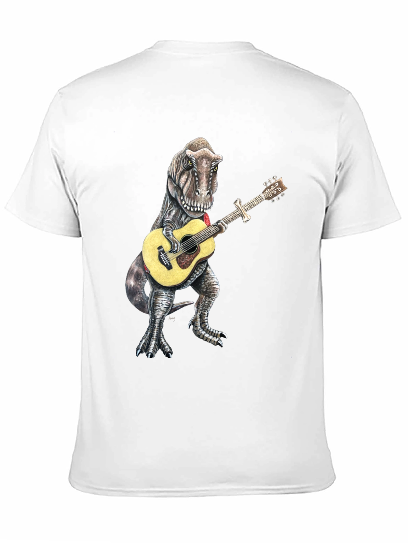 Dinosaur Guitarist Black T-Shirt - Jurassic Rock!