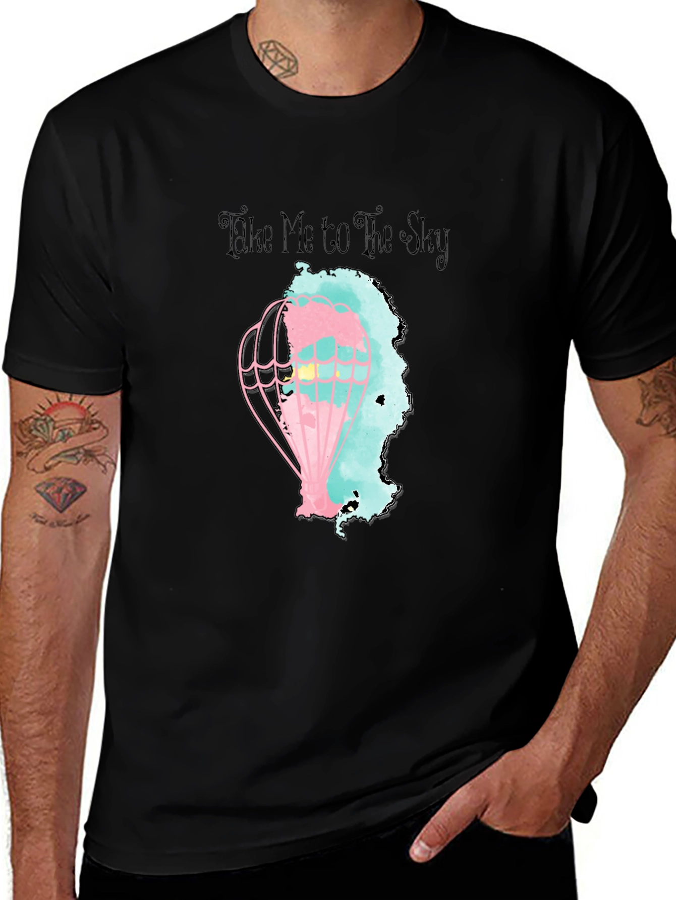 Take Me To The Sky Black Graphic Tee