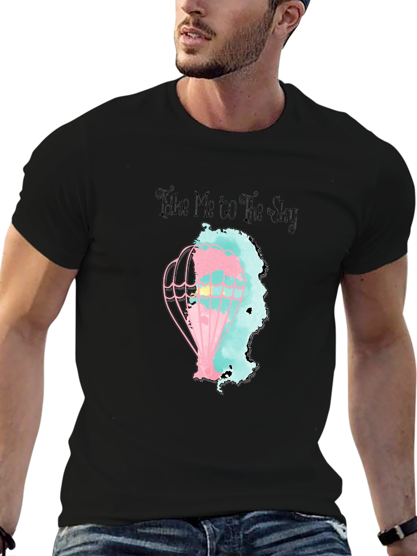 Take Me To The Sky Black Graphic Tee