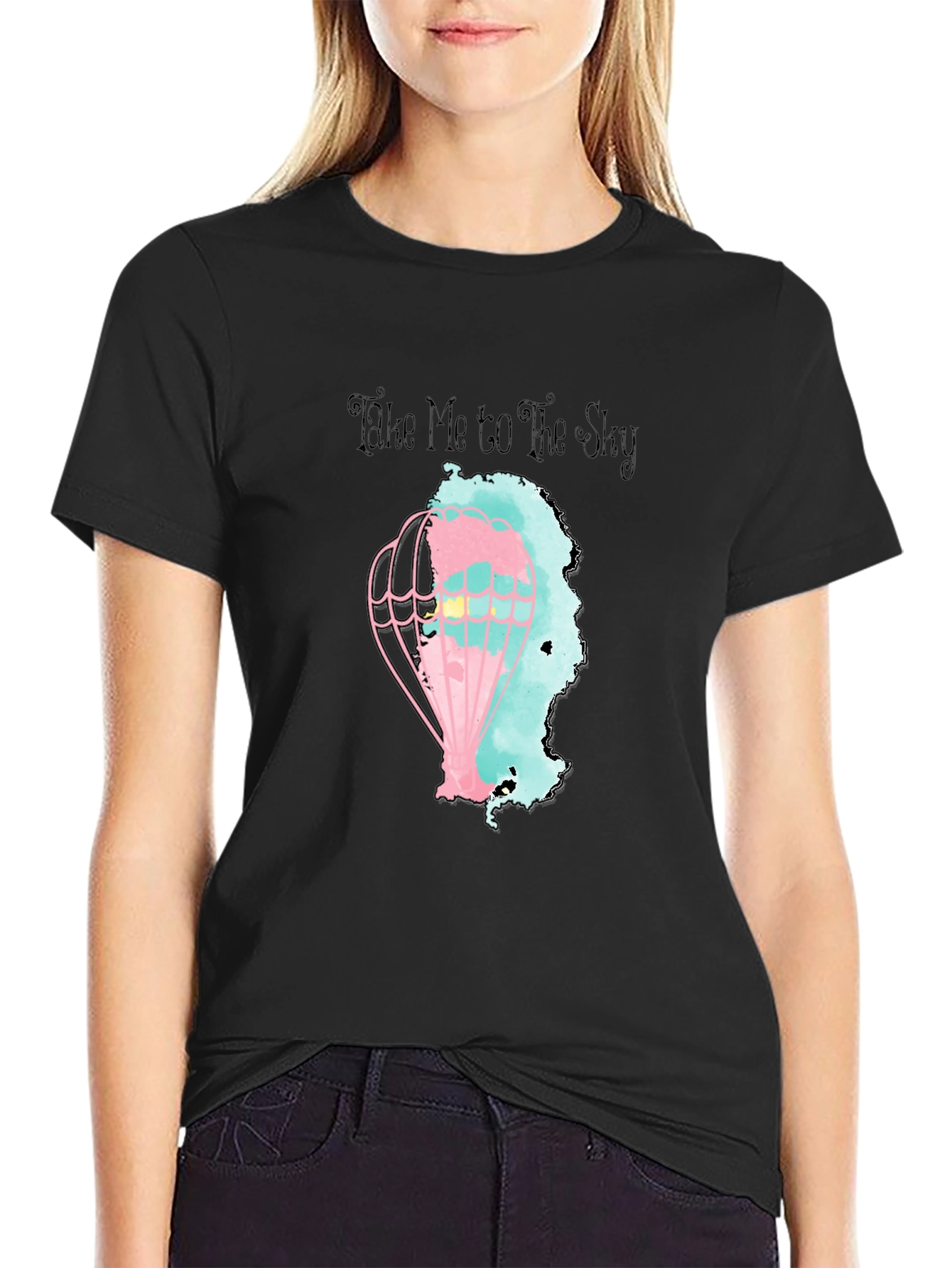 Take Me To The Sky Black Graphic Tee