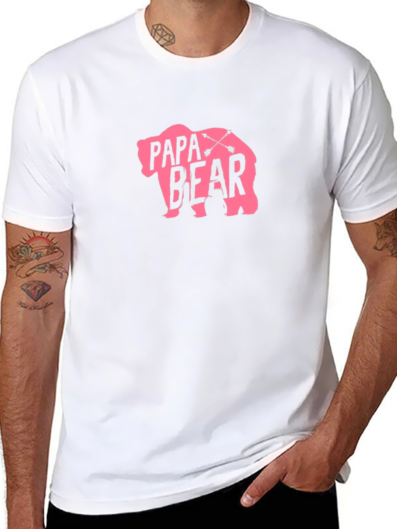 Papa Bear Graphic Tee - Trendy Dad T-Shirt