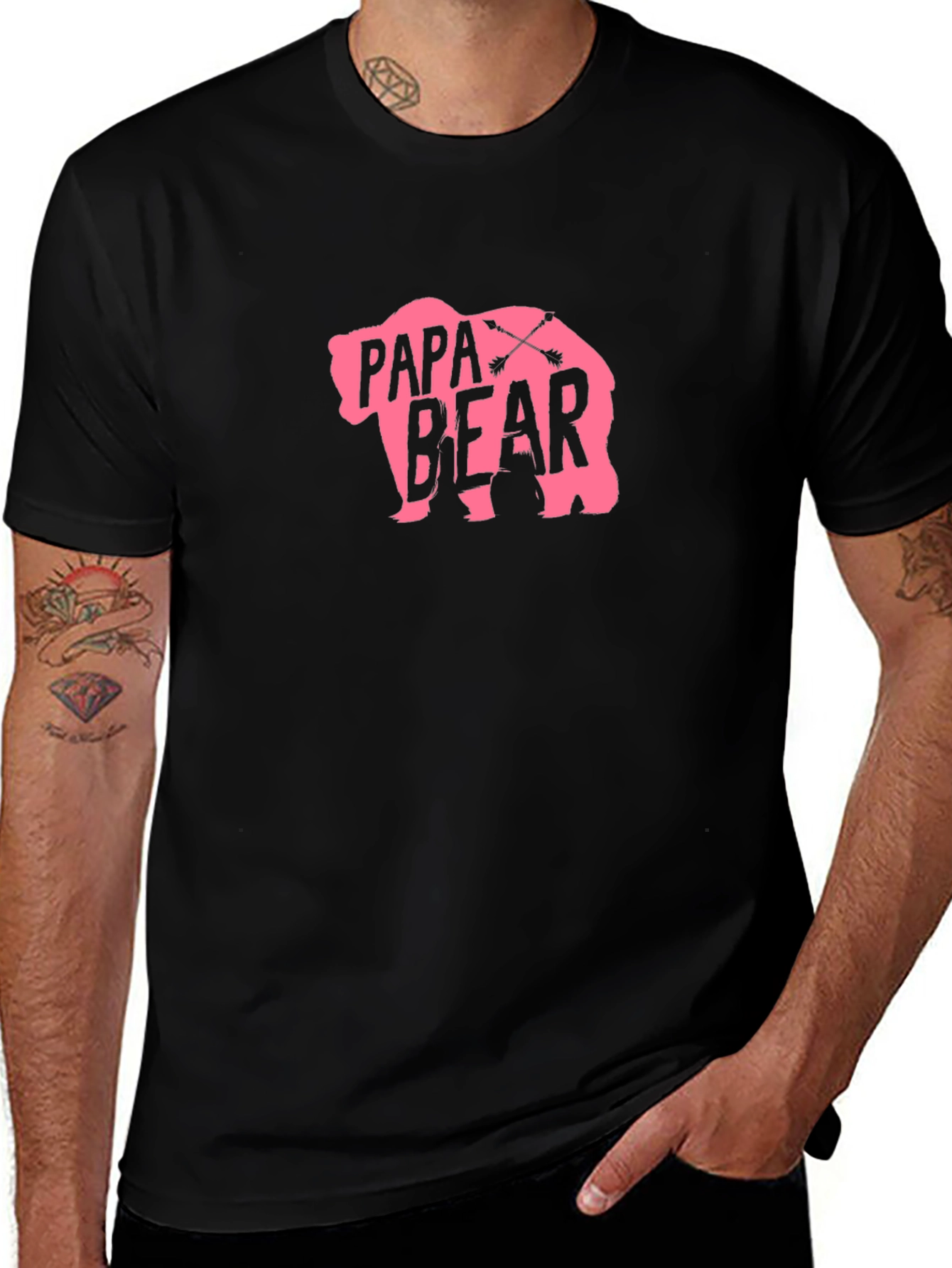 Papa Bear Graphic Tee - Trendy Dad T-Shirt