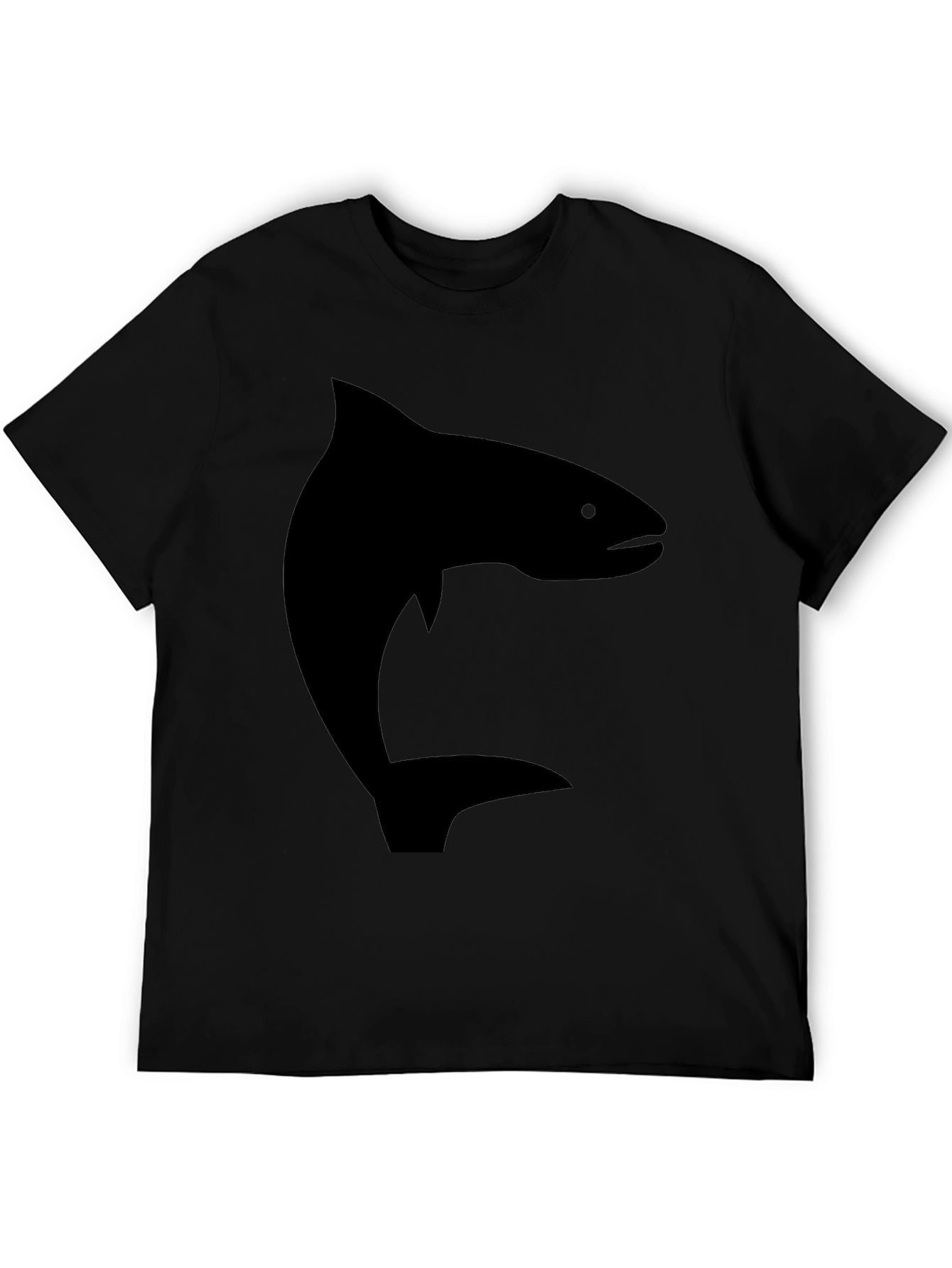 Black Salmon Graphic Tee - Stylish Mens Casual Shirt