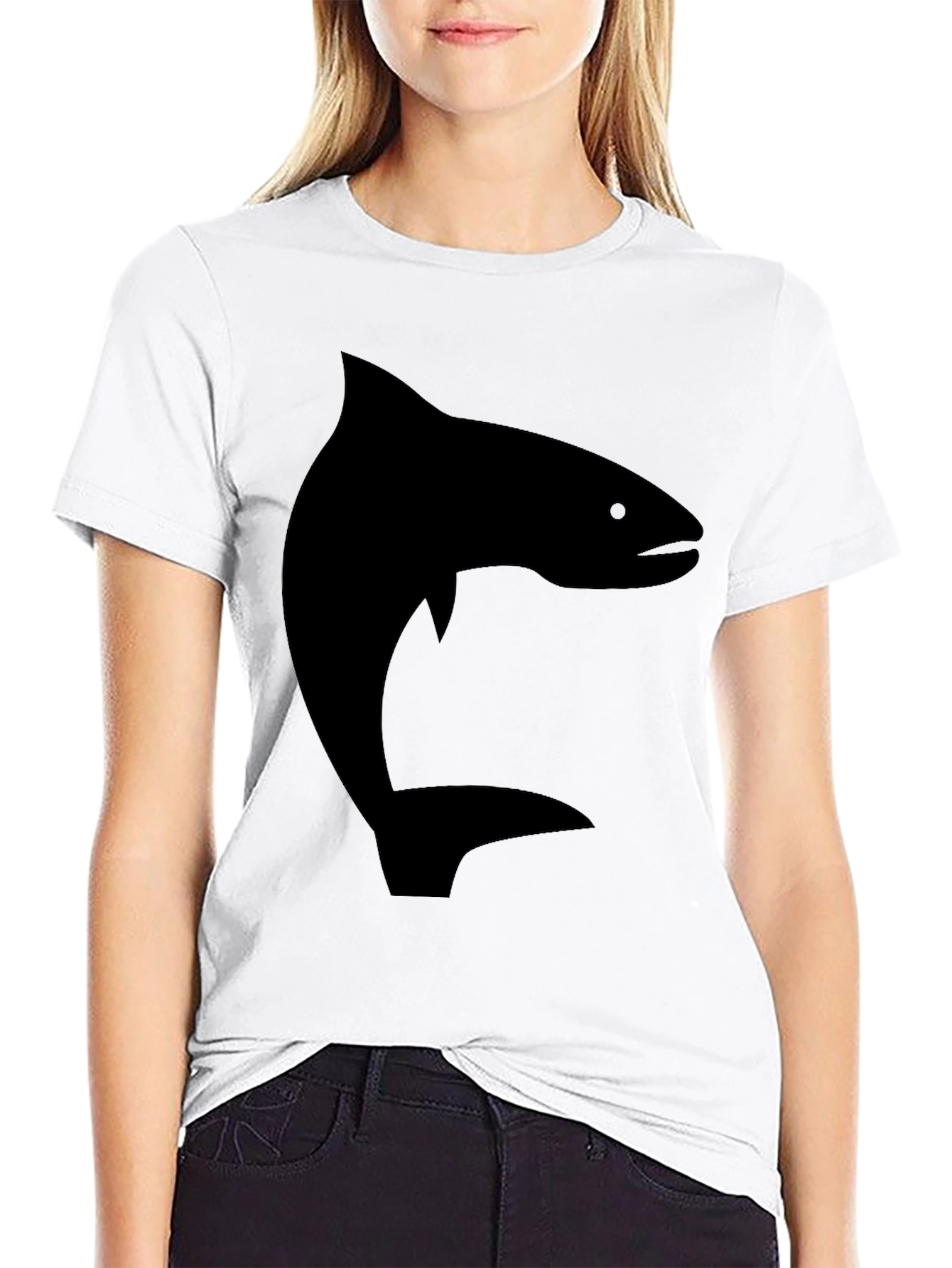 Black Salmon Graphic Tee - Stylish Mens Casual Shirt
