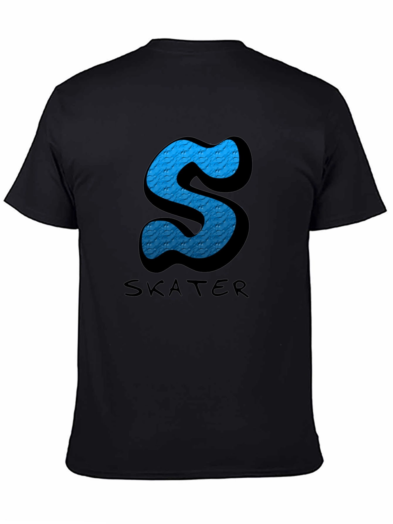 Skater S Letter Graphic Black T-Shirt