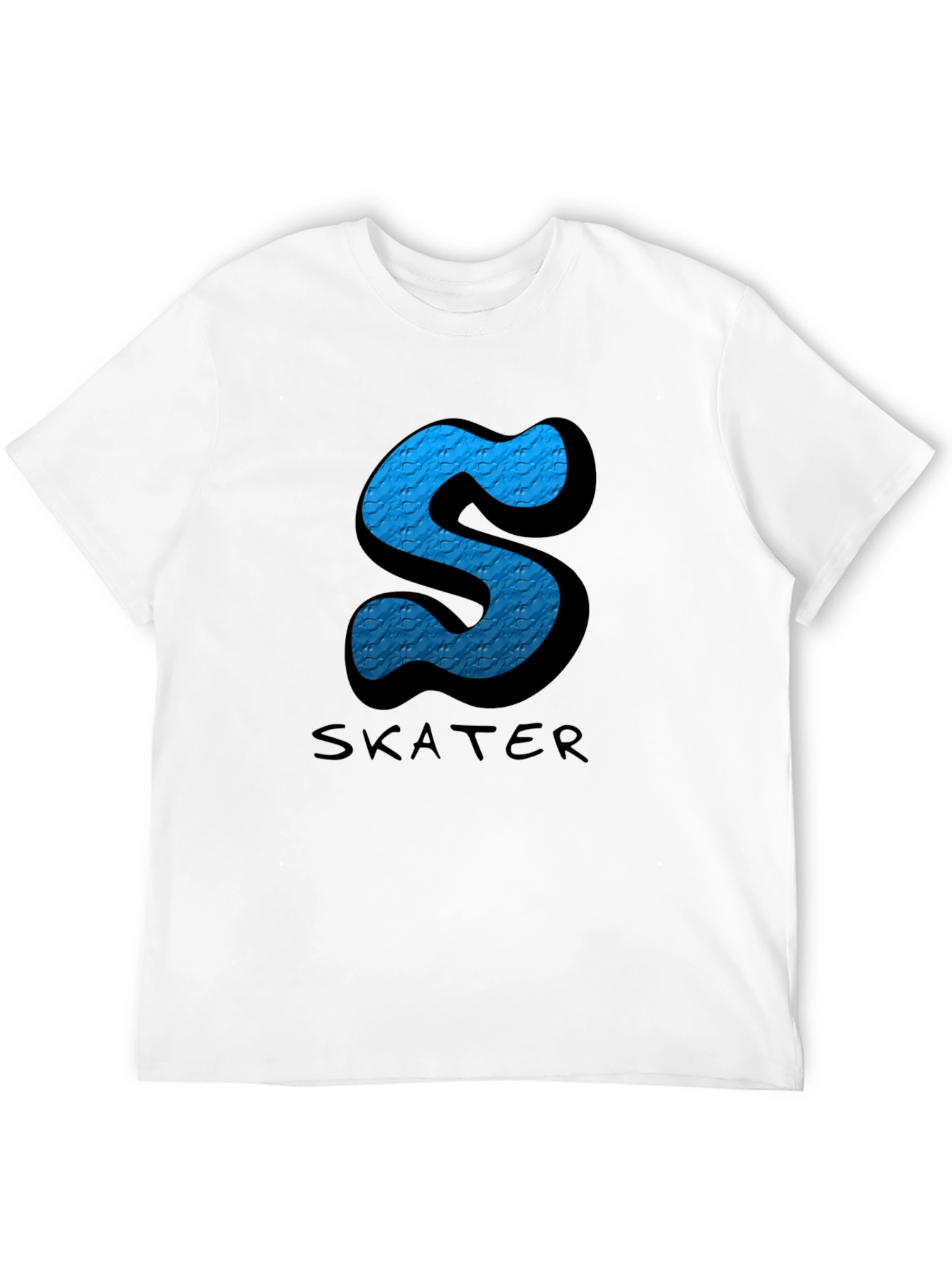 Skater S Letter Graphic Black T-Shirt