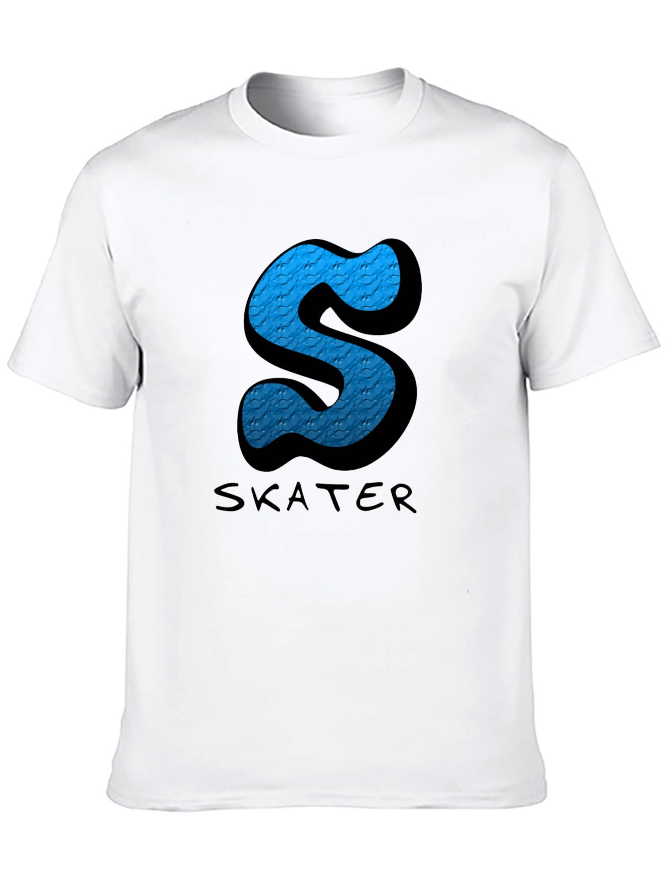 Skater S Letter Graphic Black T-Shirt
