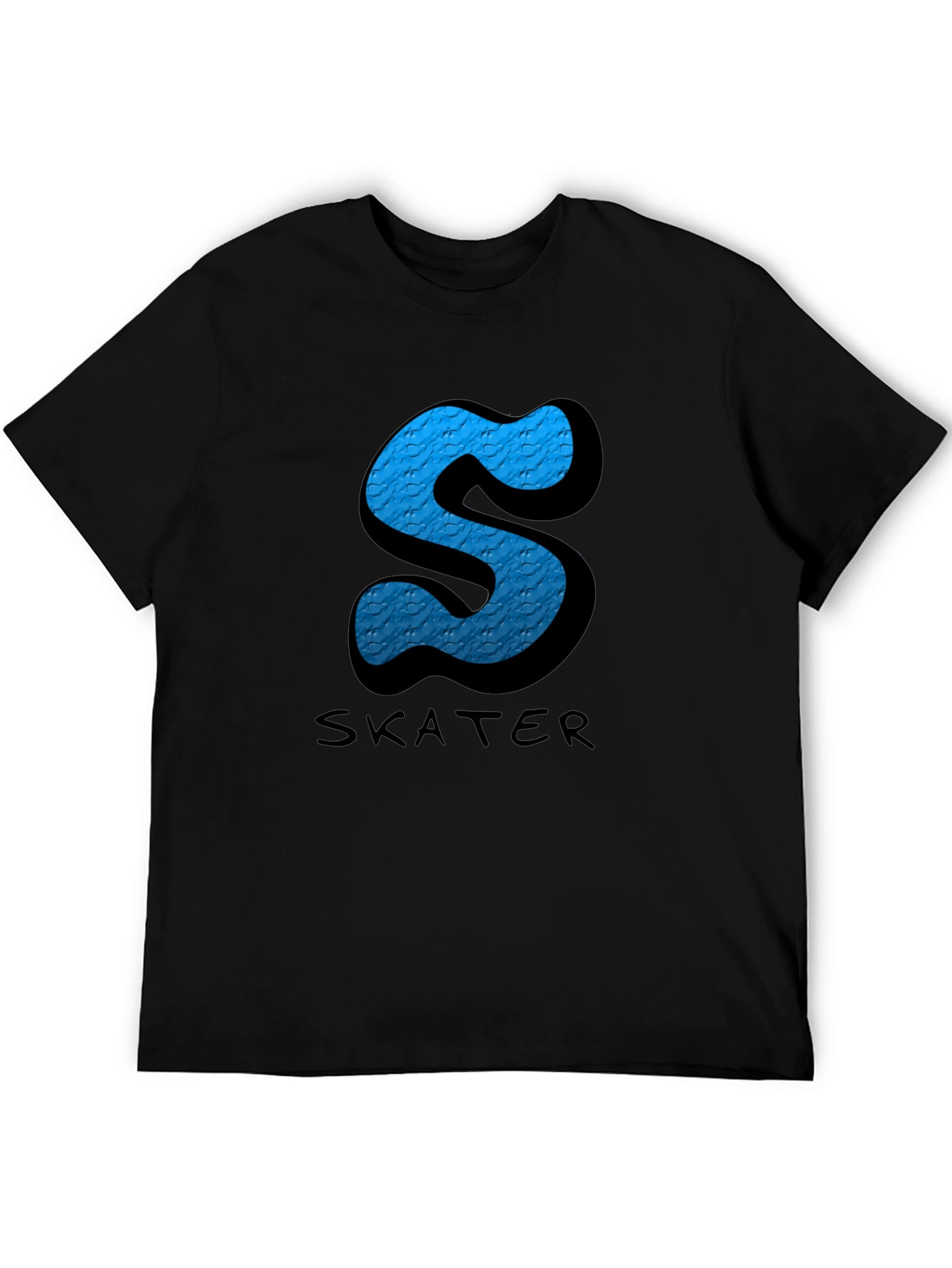 Skater S Letter Graphic Black T-Shirt