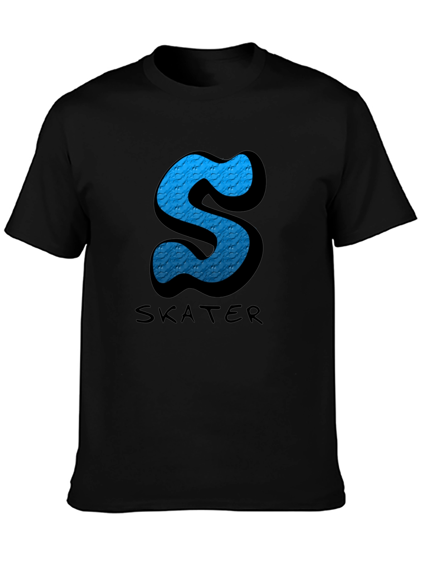 Skater S Letter Graphic Black T-Shirt