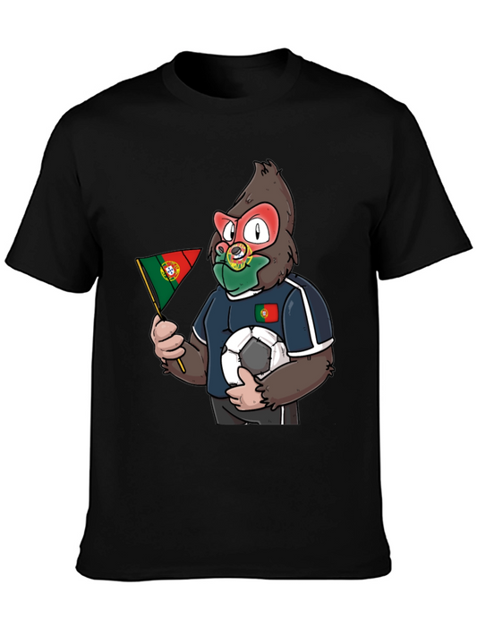 Portugal Soccer Fan Gorilla Graphic T-Shirt