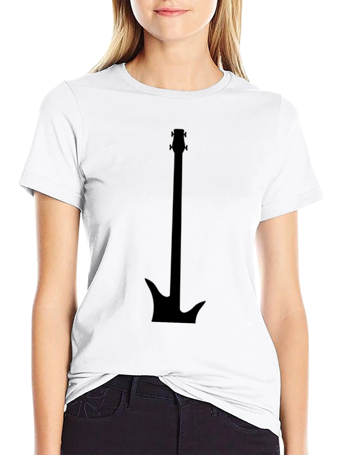 Black Guitar Graphic Tee - Rocker Style