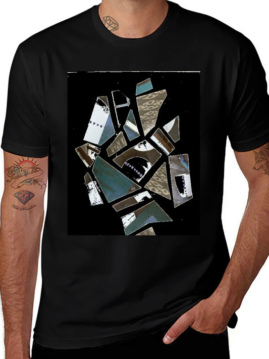 Abstract Shard Graphic Black T-Shirt