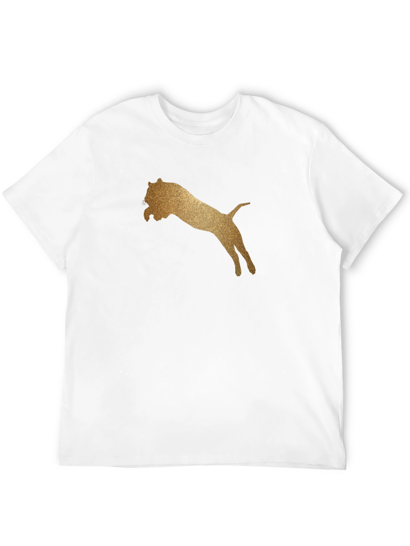 Golden Lion Graphic Tee - Black Cotton T-Shirt