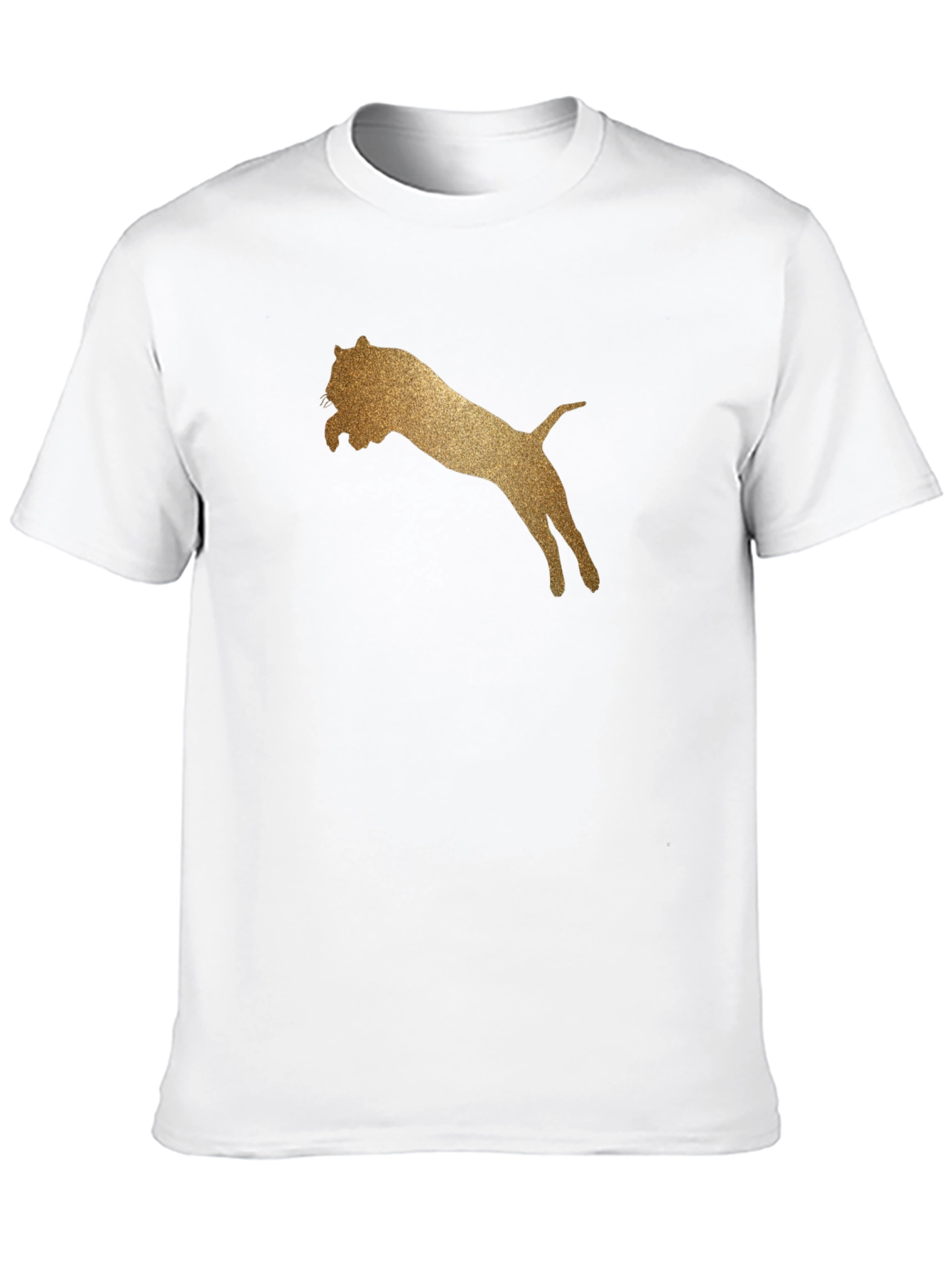 Golden Lion Graphic Tee - Black Cotton T-Shirt