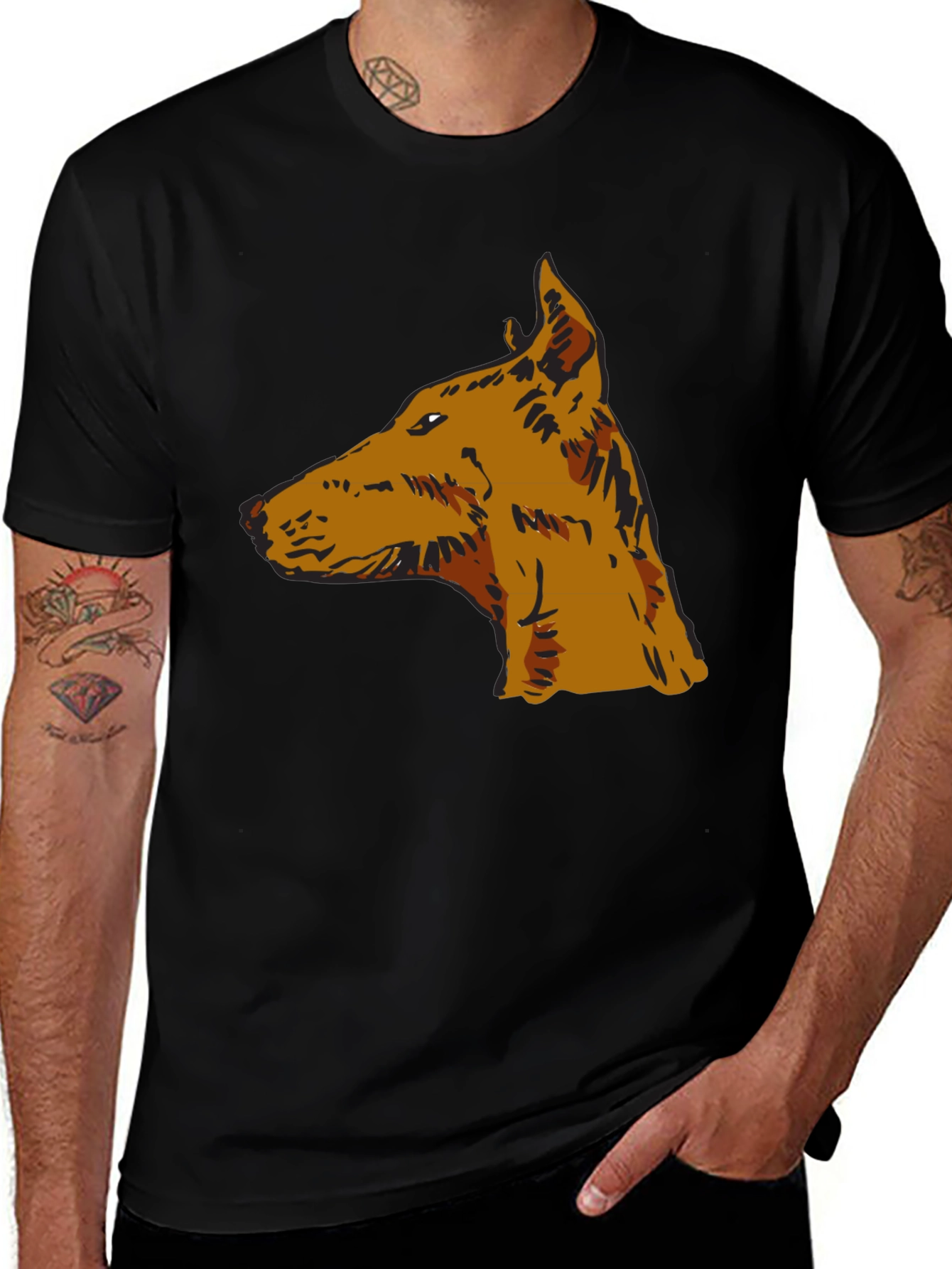Dog Breed Graphic Tee - Stylish Mens Black T-Shirt
