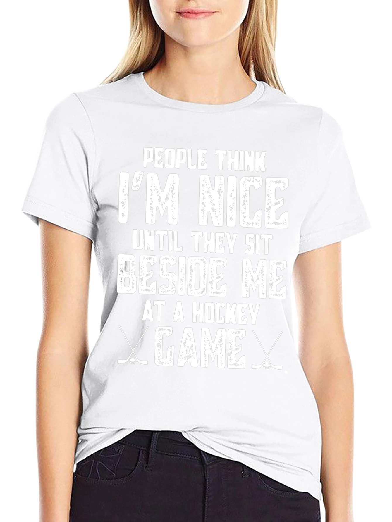 Funny Hockey Game T-Shirt - People Think Im Nice