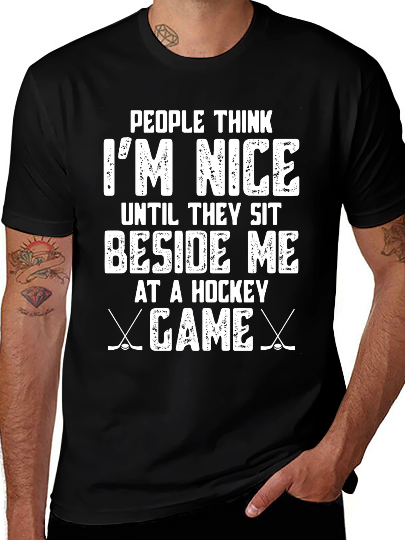 Funny Hockey Game T-Shirt - People Think Im Nice