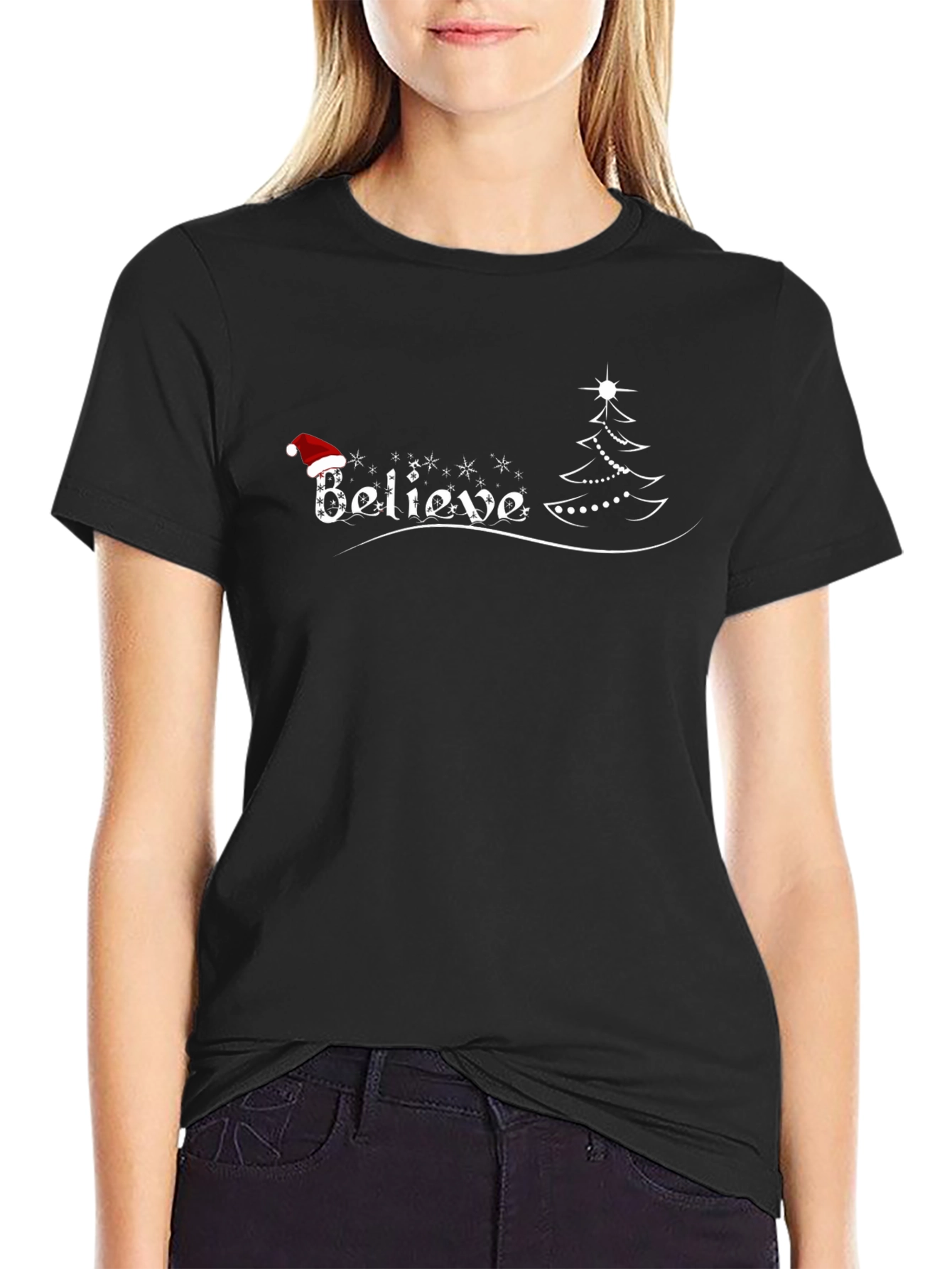 Believe Christmas Tee - Holiday Graphic T-Shirt