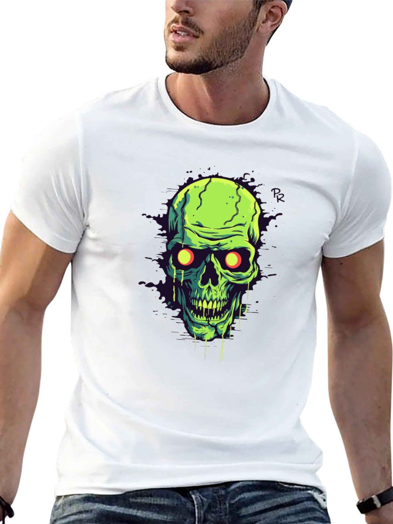 Glow-in-the-Dark Skull Graphic Tee